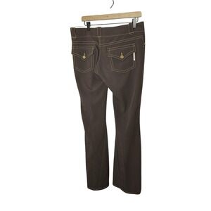 Bishop of Seventh 31 Brown Tailored Flare Pants  Contrast Stitch